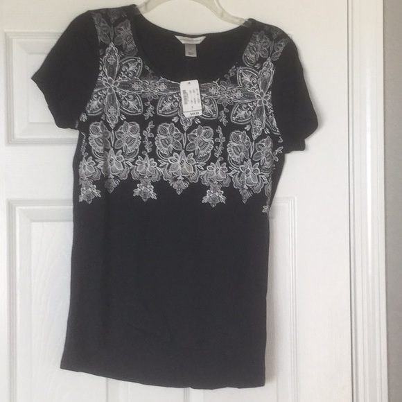 Christopher & Banks Indigo Puff Print Tee NewTags - Picture 3 of 5